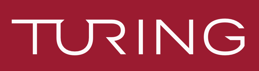 TURING logo on Turing Red panel